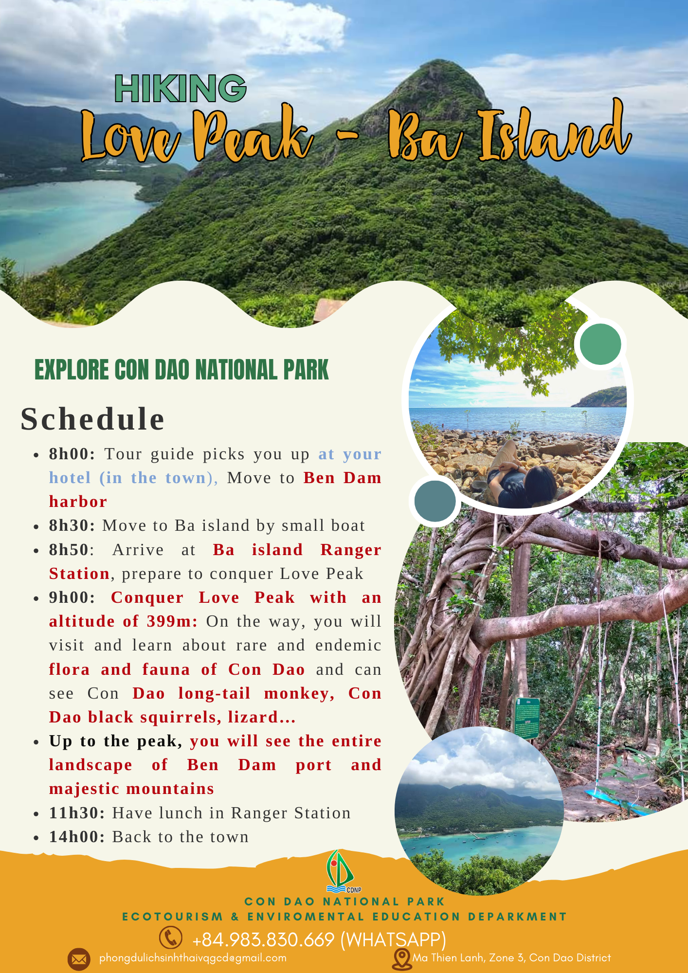 hiking ba island con dao national park