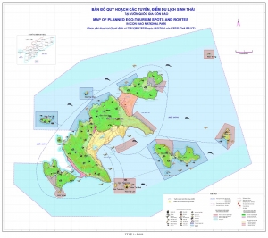 Bản đồ quy hoạch các tuyến, điểm du lịch sinh thái tại Vườn quốc gia Côn Đảo